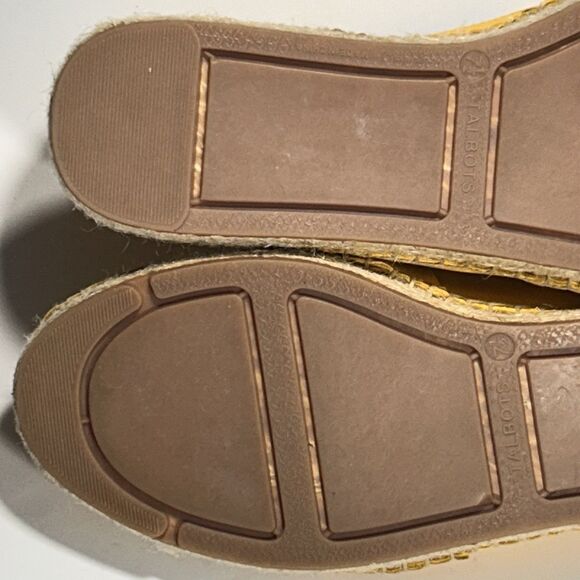 Talbots Espadrille Flats Shoes Loafers Women Size 7.5 Yellow Leather‎ Izzy Knot - Picture 9 of 12